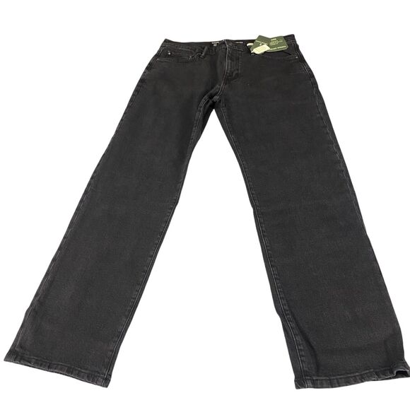Mutual Weave Jeans Mens 34x32 Black Denim Hip & Thigh Straight Leg Relaxed Fit